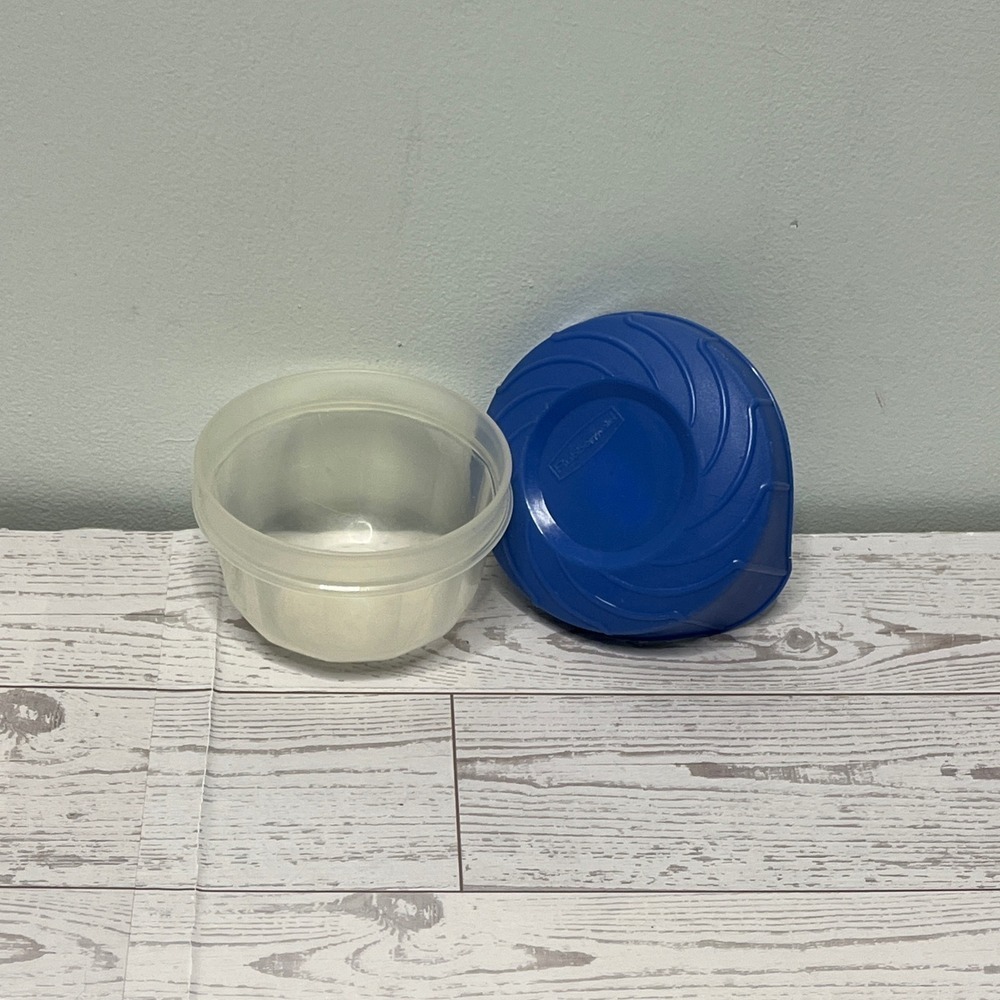 Rubbermaid Servin Saver 6.5oz 190ml Clear Bowl Blue Lid 552C 552I 3‎ Vintage